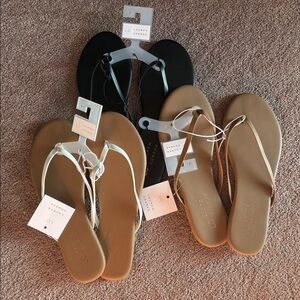 LC Lauren Conrad set of 3 flip flop sandals size 7 new